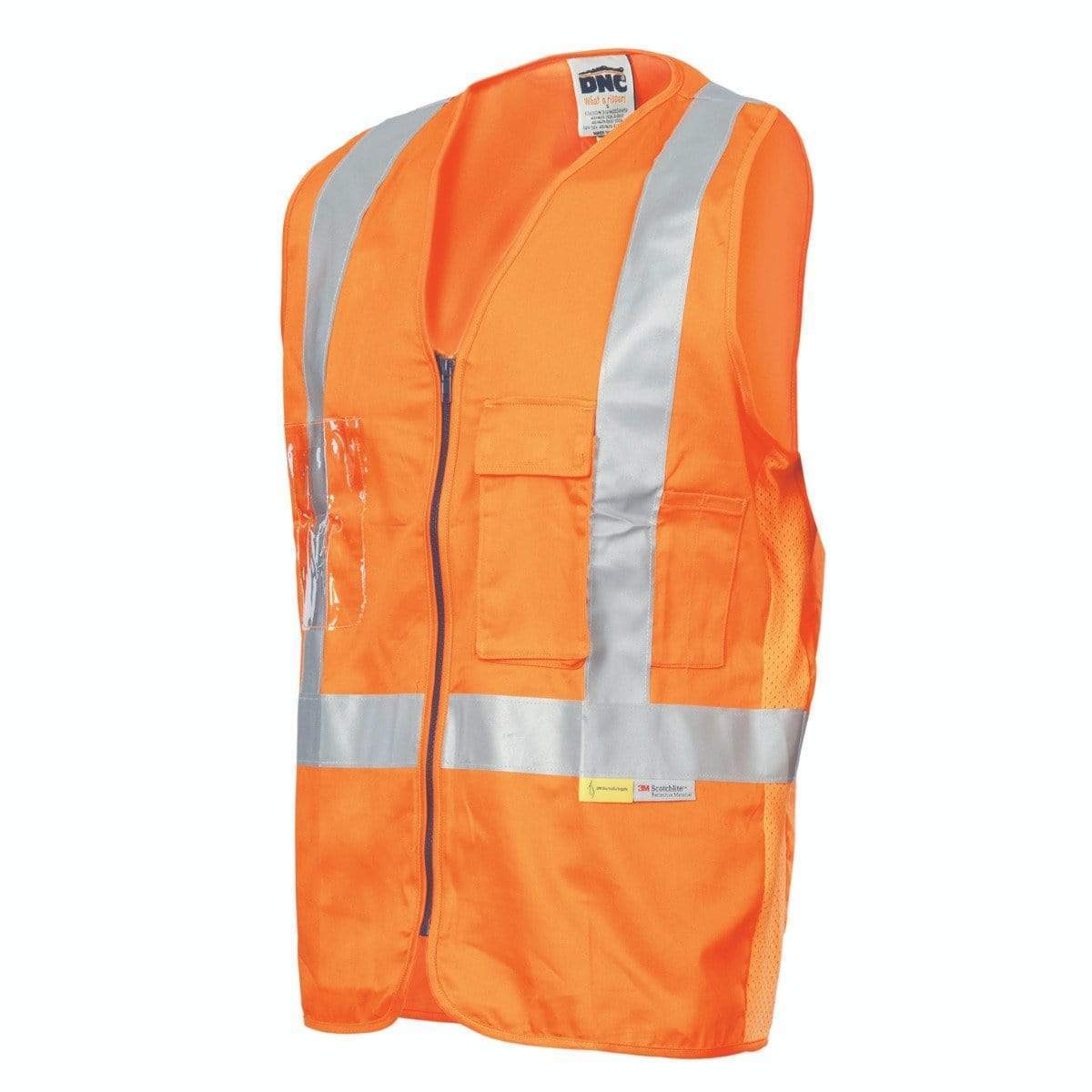 Dnc Workwear Day/night Cross Back Cotton Safety Vest - 3810 Work Wear DNC Workwear Orange S 